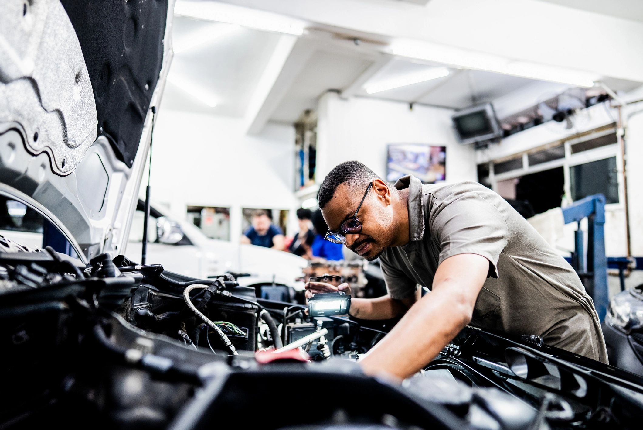 Mechanic working in a repair shop