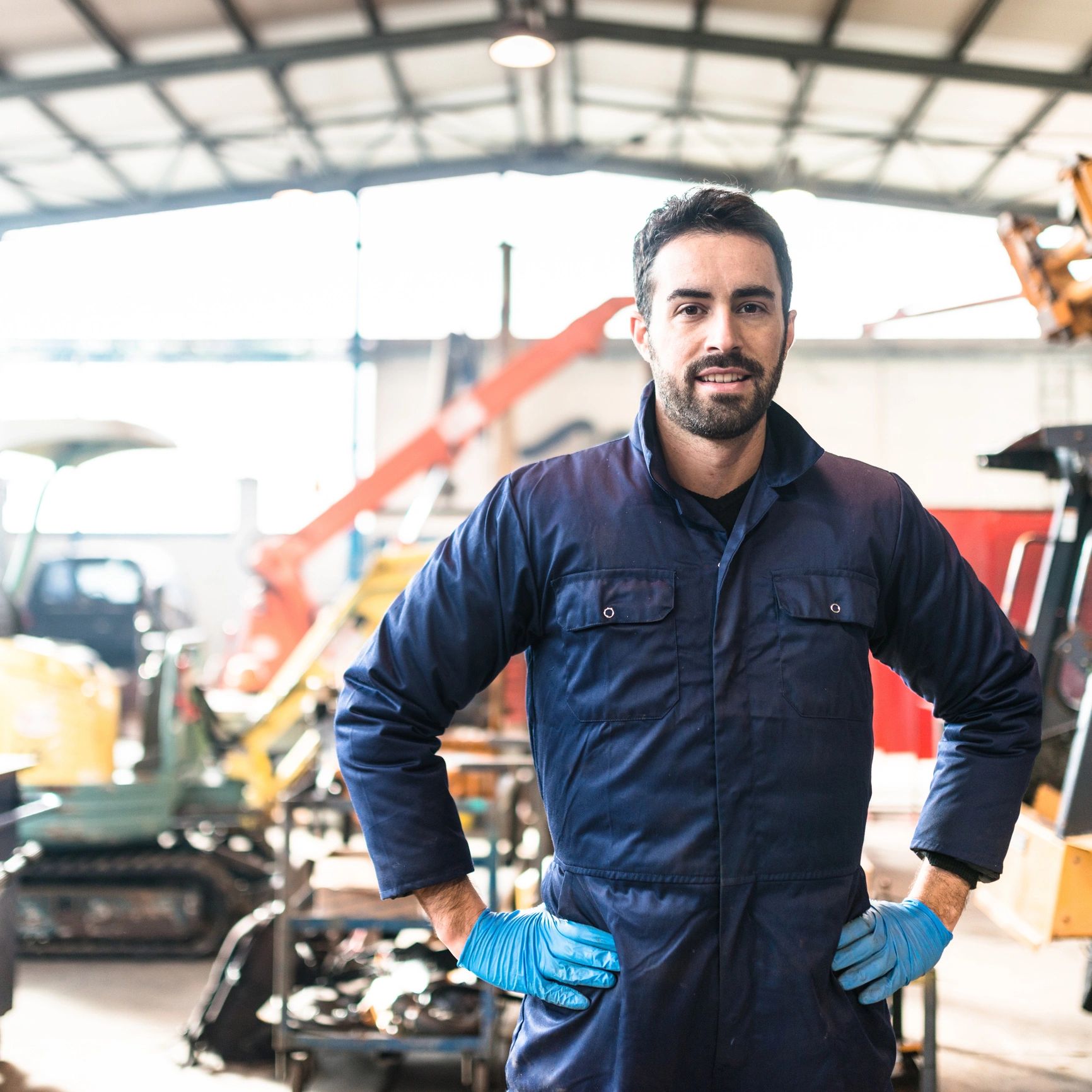 Portrait of a mechanic in a garage